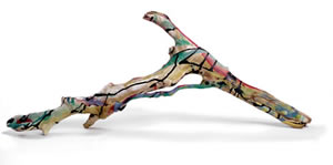 Flight 11x25x3 in.&nbsp;&nbsp;&nbsp;driftwood, acrylic paint, china ink